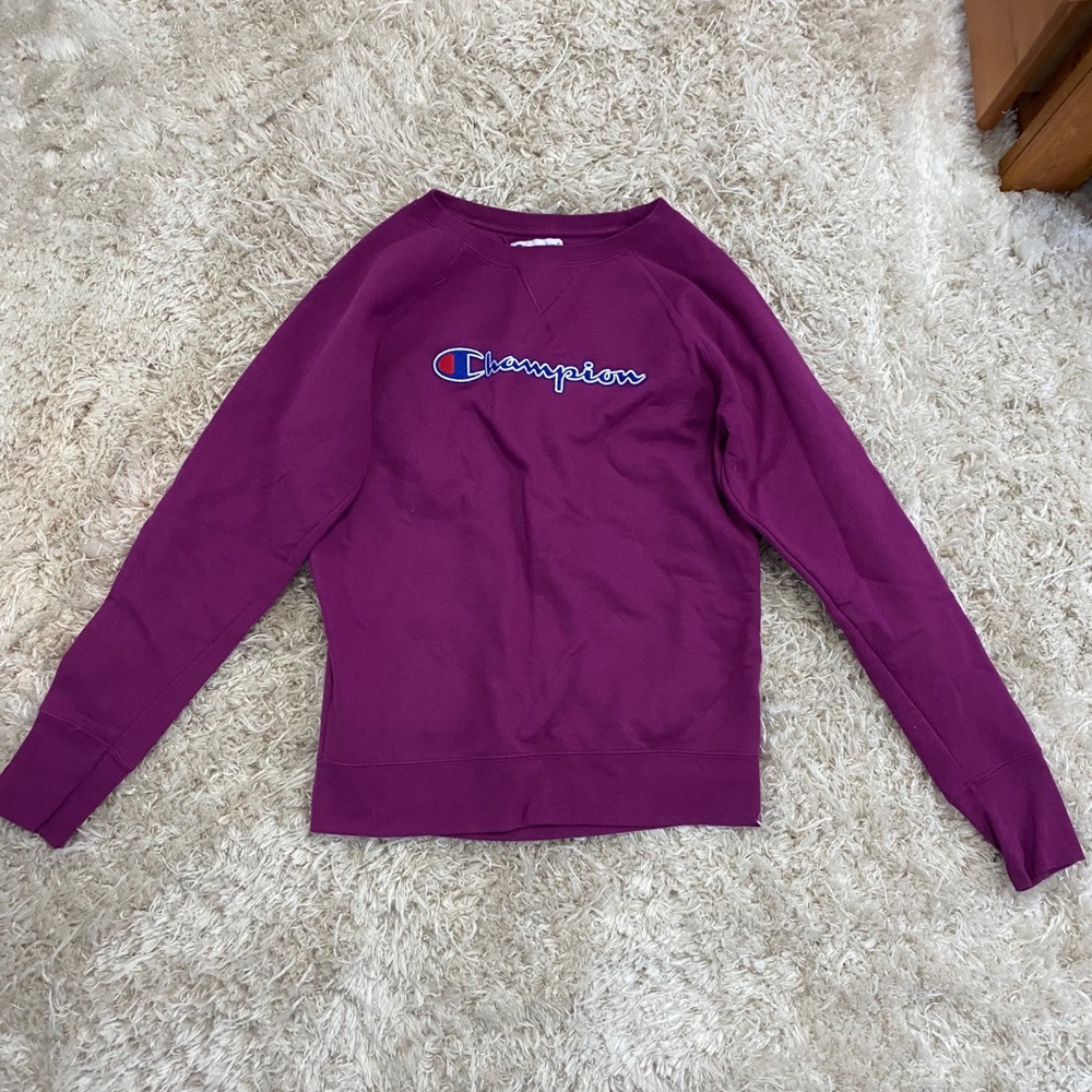 purple champion sweatshirt